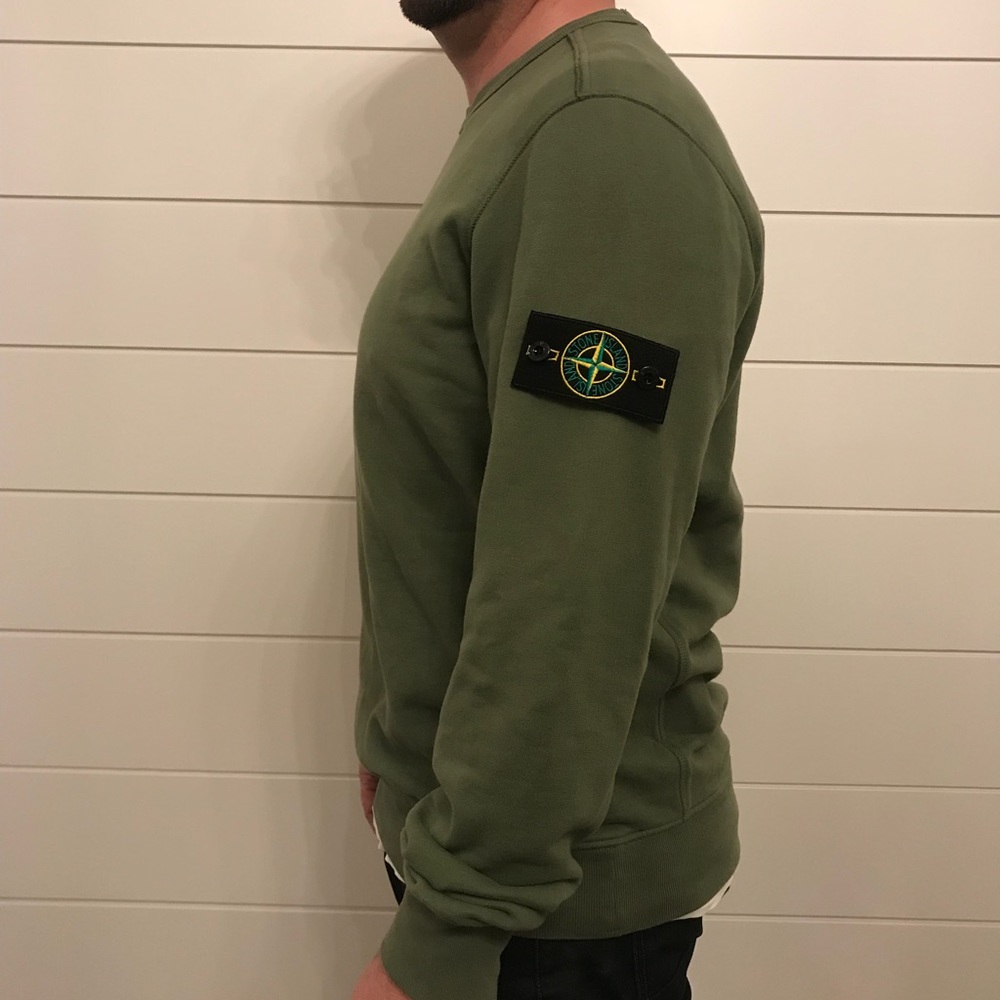 Stone Island olive green crew neck
